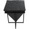 22" Black Teak Wood Geometric Handmade Inverted Pyramid Accent Table with Black Metal Base
